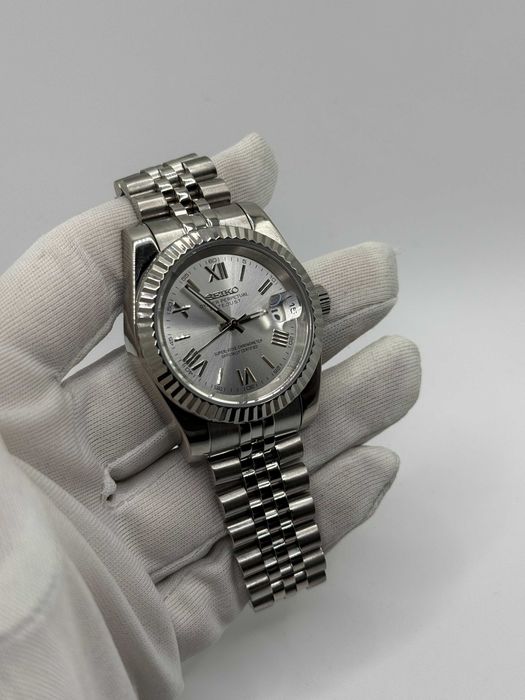 Zegarek Seiko Mod Datejust Roman White