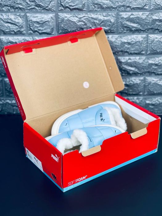 Кожаные Дутики пума / сноубутсы пума, тапки на меху, ботинки Puma