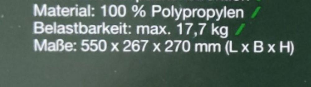 Mala Parkside capacidade 17 kg nova