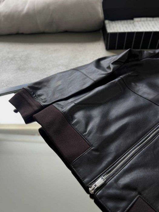 Мужская кожаная куртка Zegna куртка натуральная кожа Зенья v108