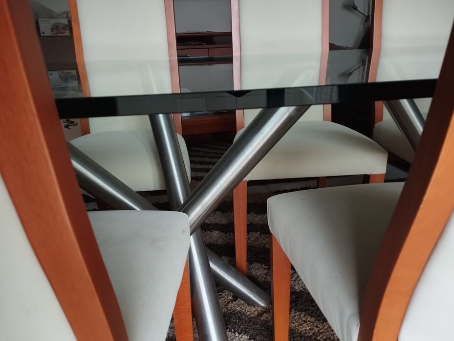 Conjunto de Mesa de Jantar com 6 Cadeiras