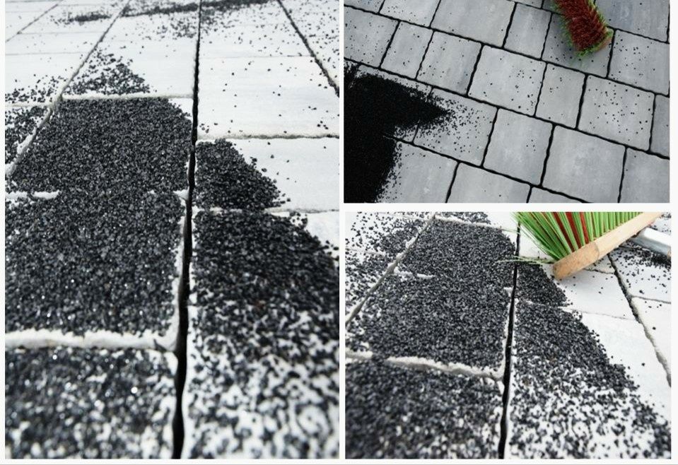 Grys czarny piasek bazaltowy grafitowy bazalt drobny kamień gres żwir