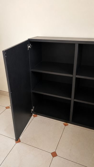 Armário preto de arrumação 120x130x42 cm