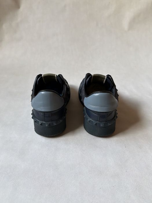 Valentino Rockstud Basket Low Leather/Denim Sneakers Shoes кроссовки кеды сникерсы с шипами валентино