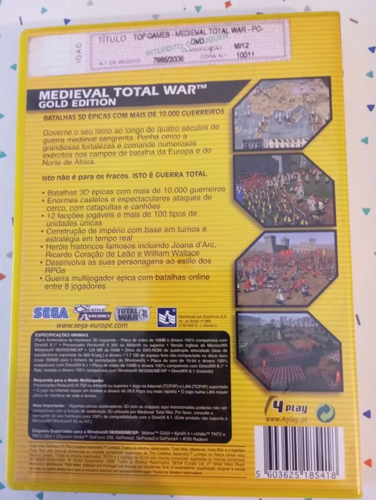 Caixa de jogo PC Medieval Total War