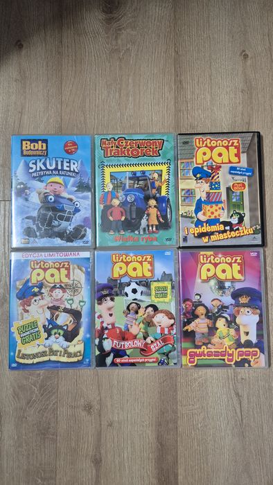 Płyty VCD Listonosz Pat, Bob budowniczy, Czerwony traktorek