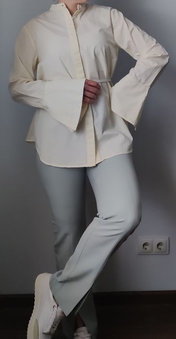 Кежуал штани брюки пудрово-блакитні S-M