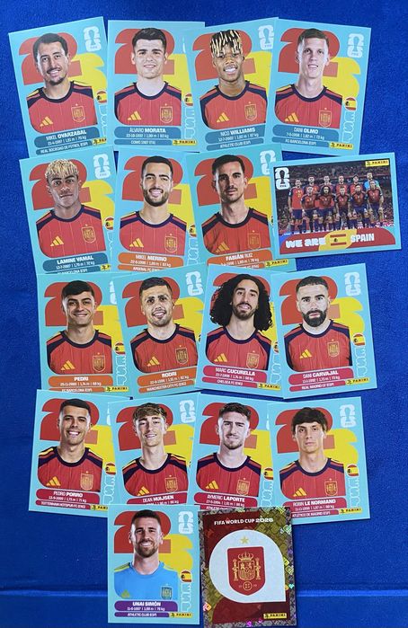 Cromos seleção Espanha Mundial 2026 campeã do Mundo Copa Fifa World Cup Lamine Yamal