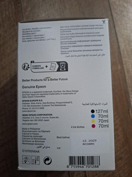 Nowe tusze epson 101. 3 komplety sprzedawane razem. OKAZJA,TANIO