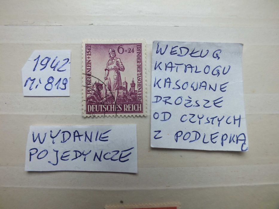 znaczki wydanie pojedyncze Mi819 Niemcy 1942r. HENLEIN Rzesza Reich