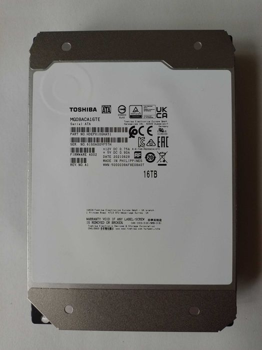 Dysk Toshiba 16TB MG08ACA16TE 100% sprawny. Super szybki! Doskonały stan!