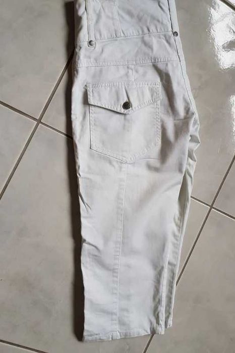 spodnie damskie  dziewczęce rybaczki kieszonki białe letnie