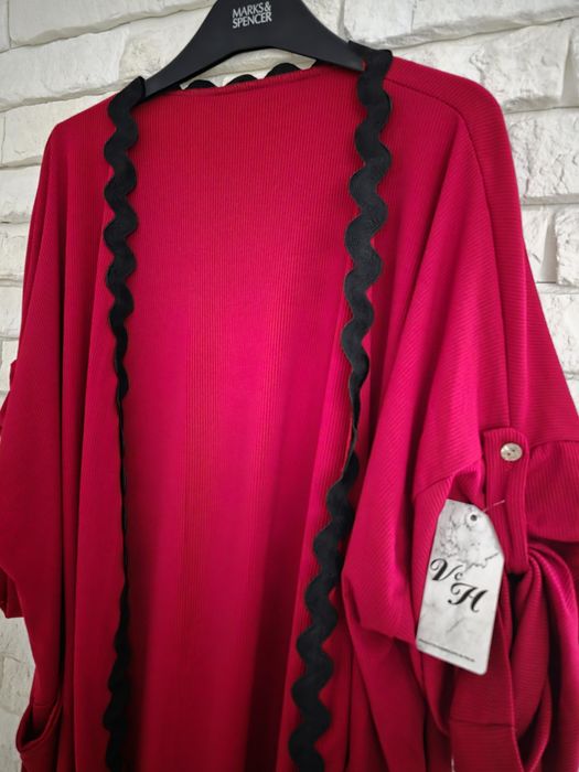 Wyprzedaż Włoska narzutka prążek plus size xxxl 50 52 54