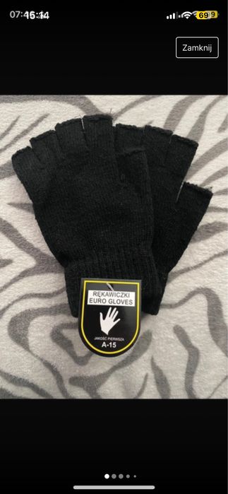 Czarne rękawiczki bez palców