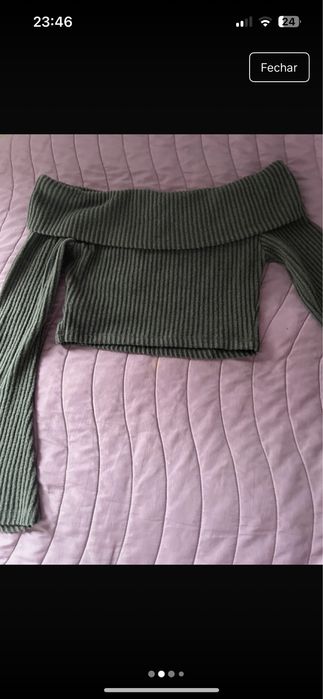 Camisola cinza sem ombros