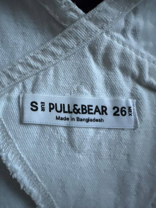 Sukienka jeansowa biała ogrodniczki