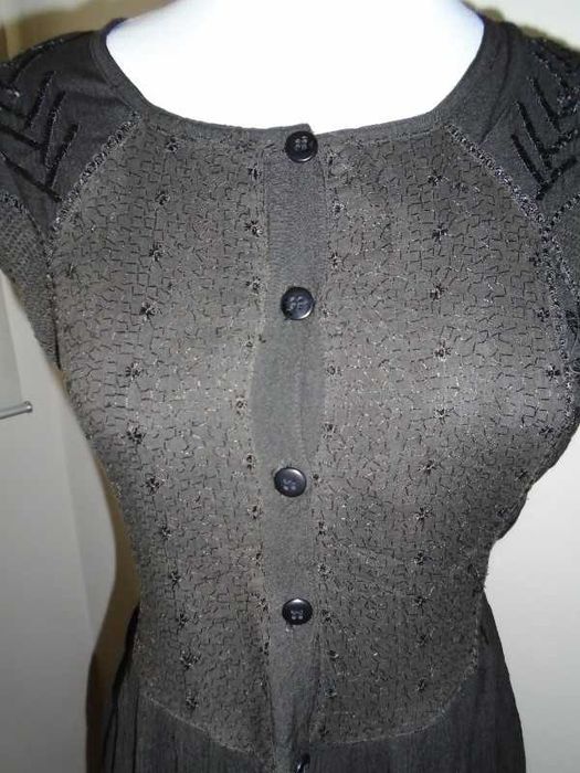 Vestido comprido tecido enrugado