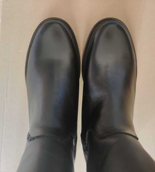 Kozaki, skórzane oficerki, rozm. 36/37, dł. wkładki 24 cm