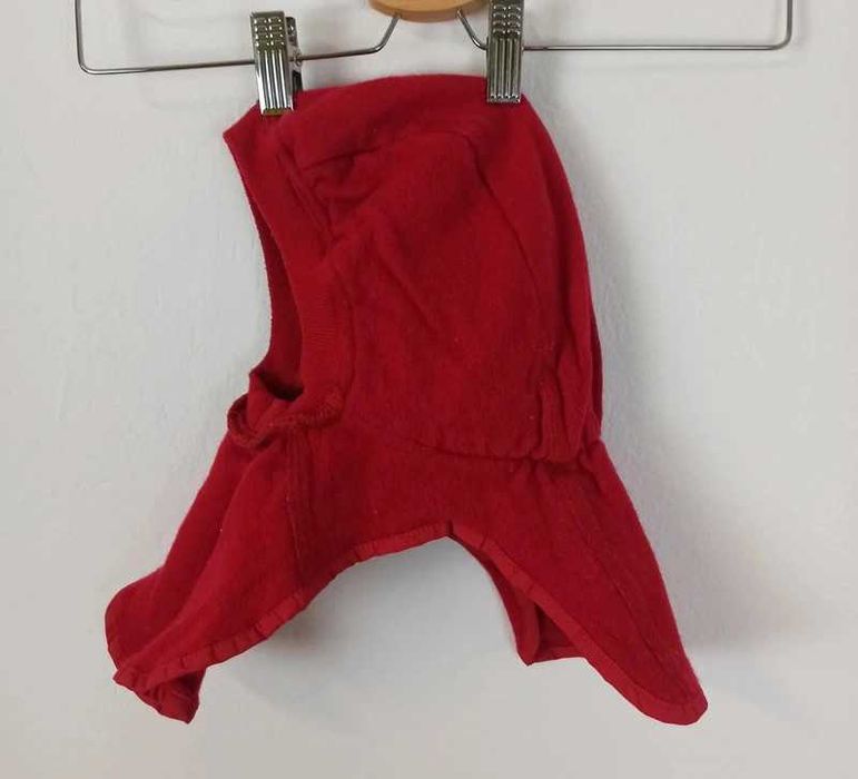 Wełniana czerwona kominiarka 49/50 Troll czapka zimowa 2 lata 3 lata