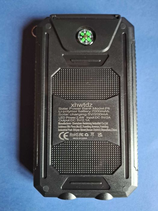 Power bank 7000 mAh com painel solar