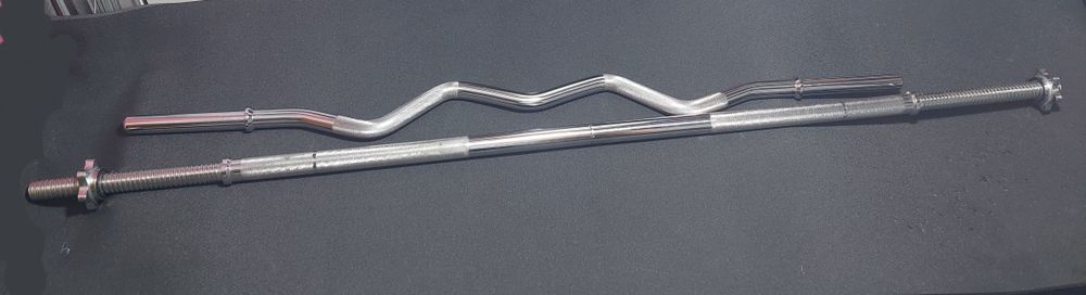 Barra Curl 120 cm, 6 kg (W-bar) and Straight Bar 155 cm, 9 kg, both 28 mm64354263460994121