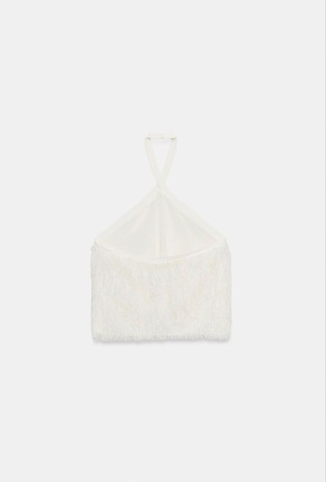 Топ з пірʼям та металевою ніткою Zara, L