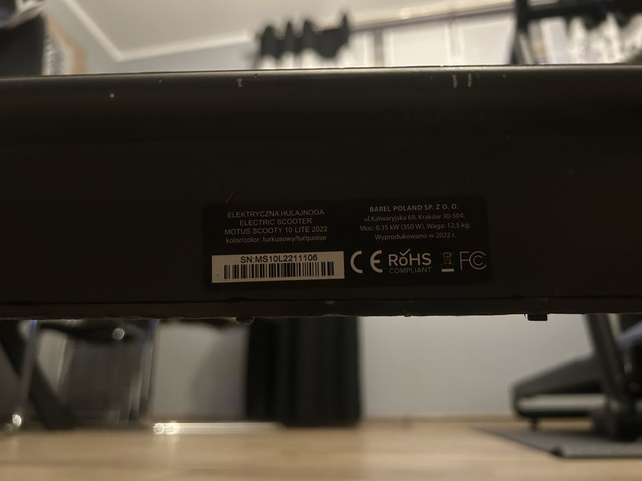 Elektryczna hulajnoga Motus Scooty 10 Lite 2022 – stan bardzo dobry