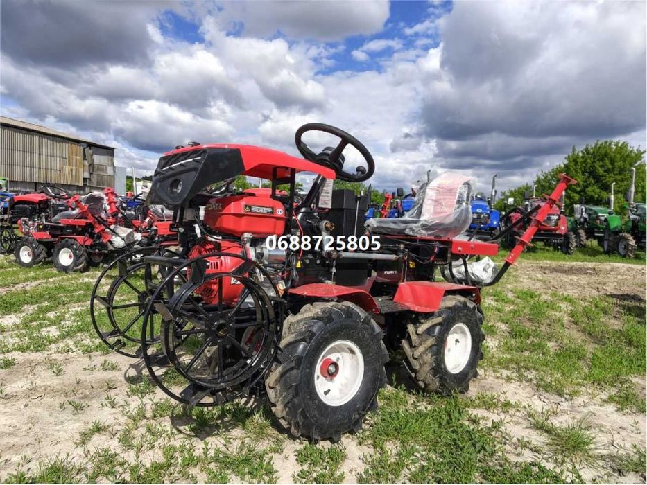 Мінітрактор МТ-192GH PRO(гідравліка) Forte Форте Переломка 4х4 (бензин) повний привід з фрезою та грунтозачепами доставка безкоштовна під самий двір