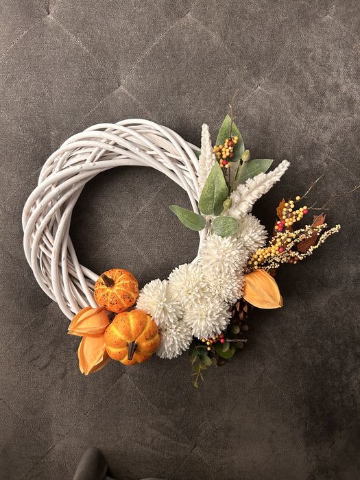 Wianek hand made ozdobny 30 cm jesienny, haloween, dekoracyjny