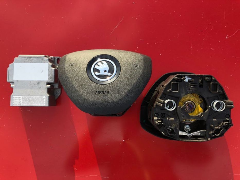 SKODA SCALA KODIAQ KAROQ KAMIQ PODUSZKA POWIETRZNA KIEROWCY AIRBAG PASY PAS naprawa regeneracja Raz2