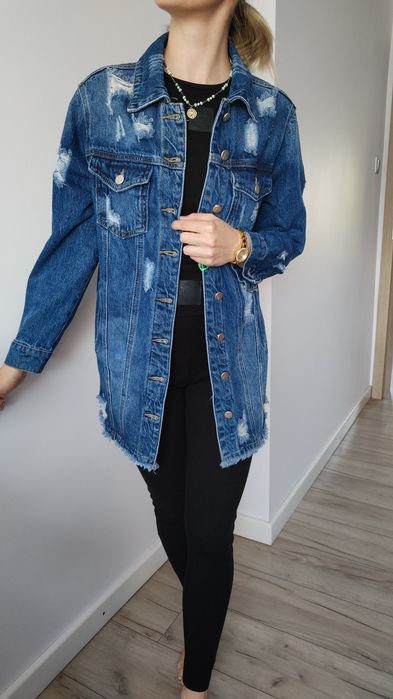 Katana jeans długa XS granatowa nowa