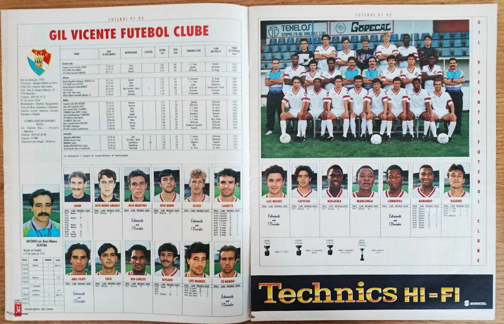 Cadernos de A Bola nº 21 - Época 91-92