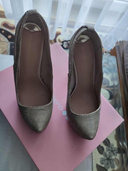 Szlipki wysoki obcas 36 BERSHKA nowe ślub 3cm platforma 13 obcas