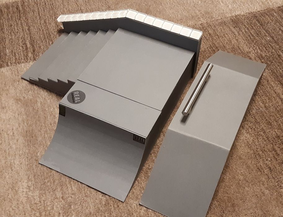 Zestaw 3 dużych ramp fingerboard + nowa deska gratis, skatepark