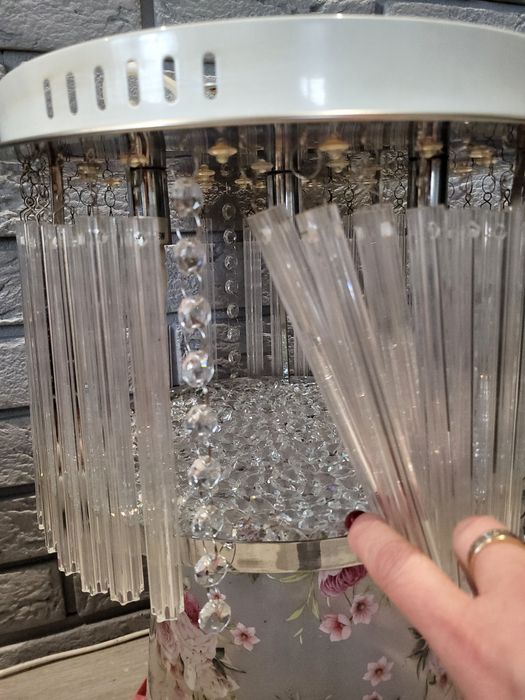 Żyrandol plafon glamour szkło pilot