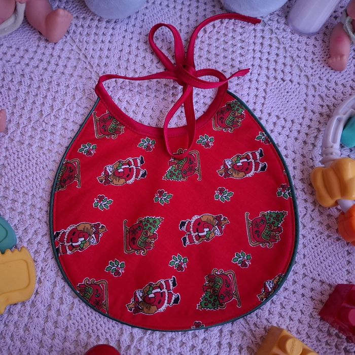 Śliniaczek dwustronny świąteczny .Handmade. Bawełna 100%