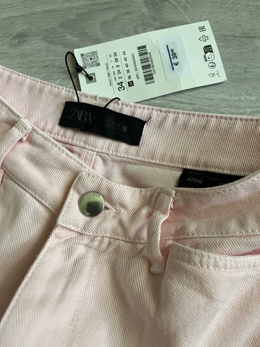 Джинси жіночі рожеві зі 100 % бавовни Zara