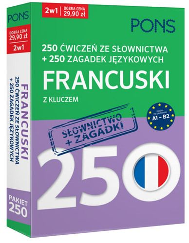 250 Ćwiczeń Ze Słownictwa I 250 Zagadek Z Języka Francuskiego Z Kluczem Na Poziomie A1-B2 Pons Pak2 Pons Nowa Nieużywana