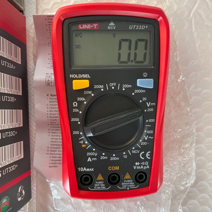 Мультиметр UNI-T UT33D+ з NCV, стан нового, повний комплект, тестер