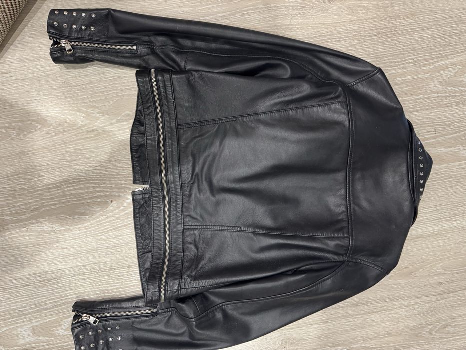 Куртка косуха натуральная кожа calvin klein оригинал xs-s