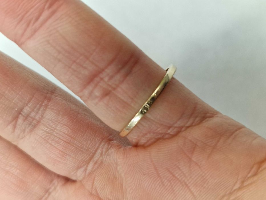 Warmet! Złoty pierścionek/ 585/ 1.86 gram/ R16/ Różowy Topaz/ 1963-86