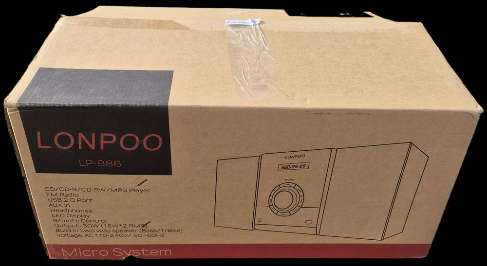 Мікростереосистема Lonpoo LP-886 Bluetooth CD для дому та офісу з FM-р