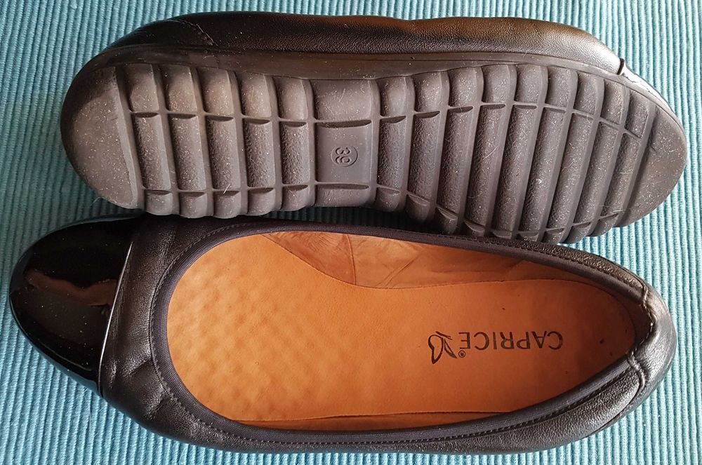 Baleriny Caprice r 39, IDEALNE na teższe stopy, MEGA wygodne, SKORA