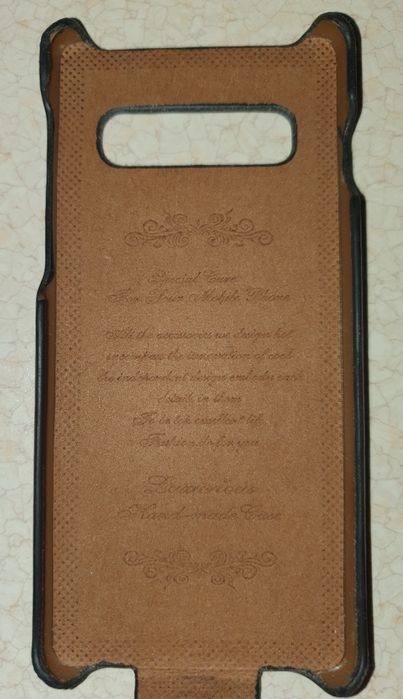 Etui skórzane Samsung Galaxy S10 flip – czarne/brązowe
