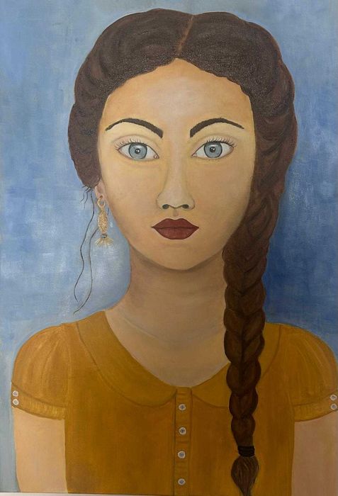 Blue eyes - Pintura original a óleo  - Tela 70cm/100cm