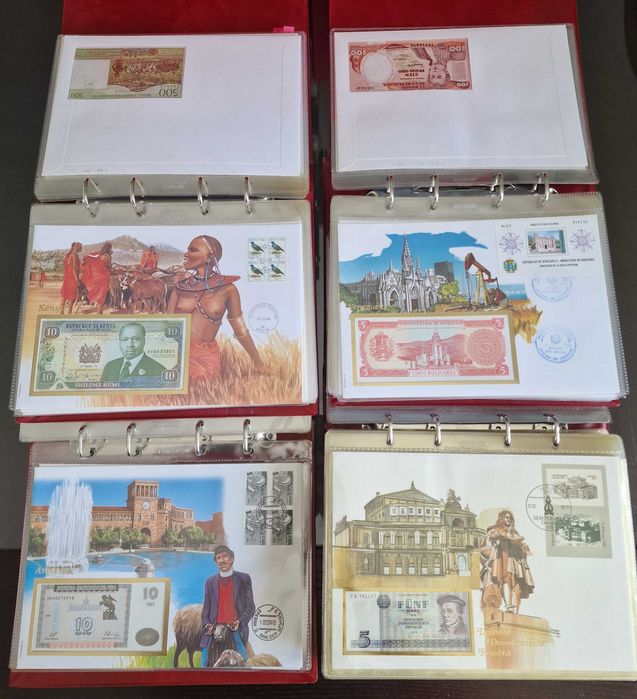 Grande colecção de Notas/Envelopes de todo o mundo