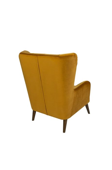 Fotel musztardowy, żółty albo złoty. BRW Casey