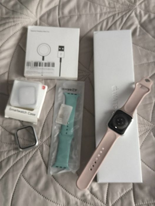 Apple Watch 6 44 MM silver Alu white sport Band cellular