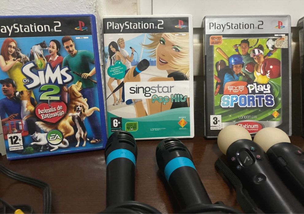 Pack Completo PlayStation 2 + Jogos + Acessórios Pronto a Jogar!