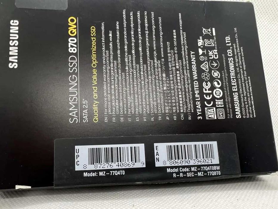 SSD накопичувач Samsung 870 QVO 4 TB (MZ-77Q4T0BW) НОВИЙ!!